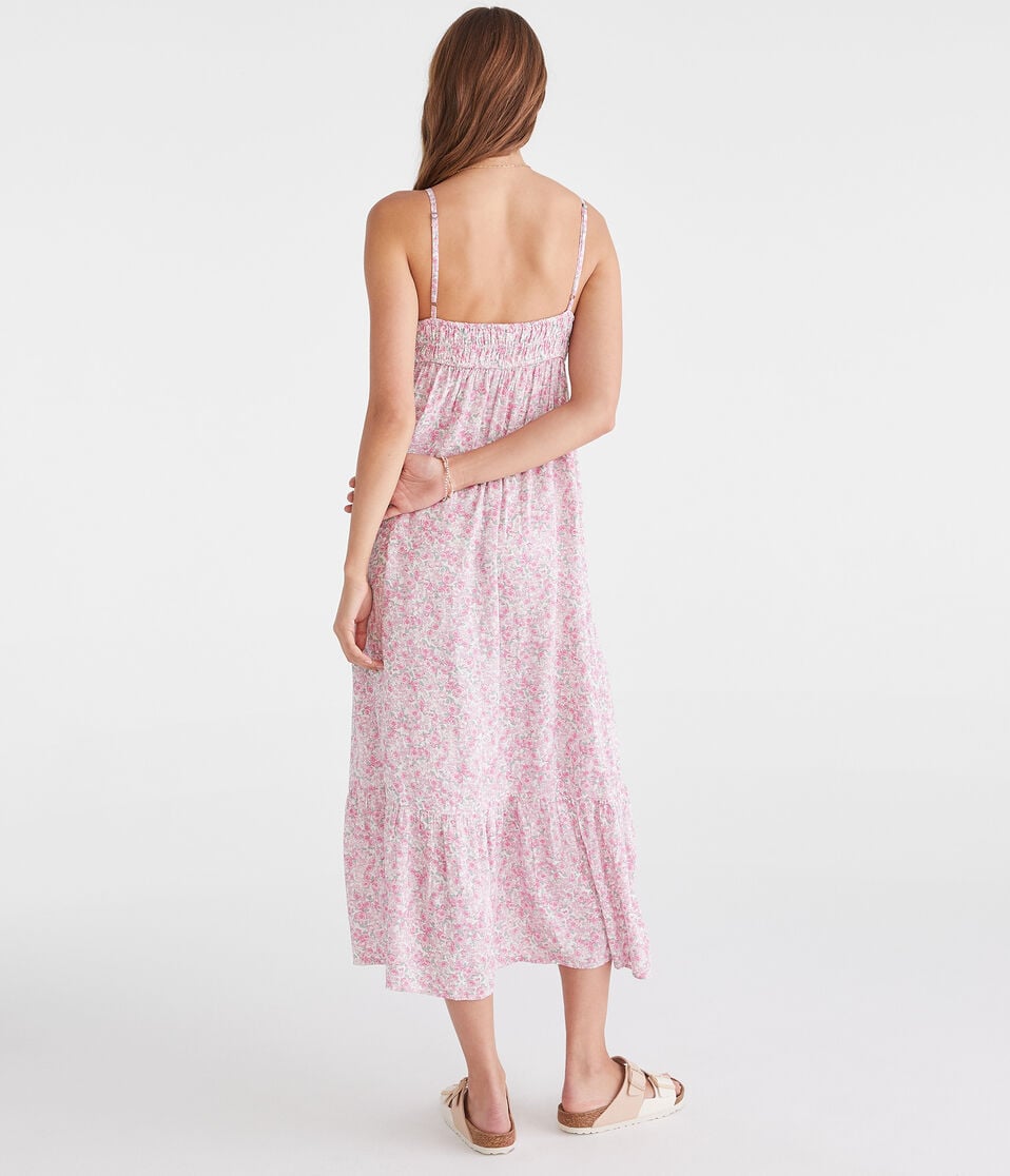 Floral V-Neck Tie-Front Maxi Dress