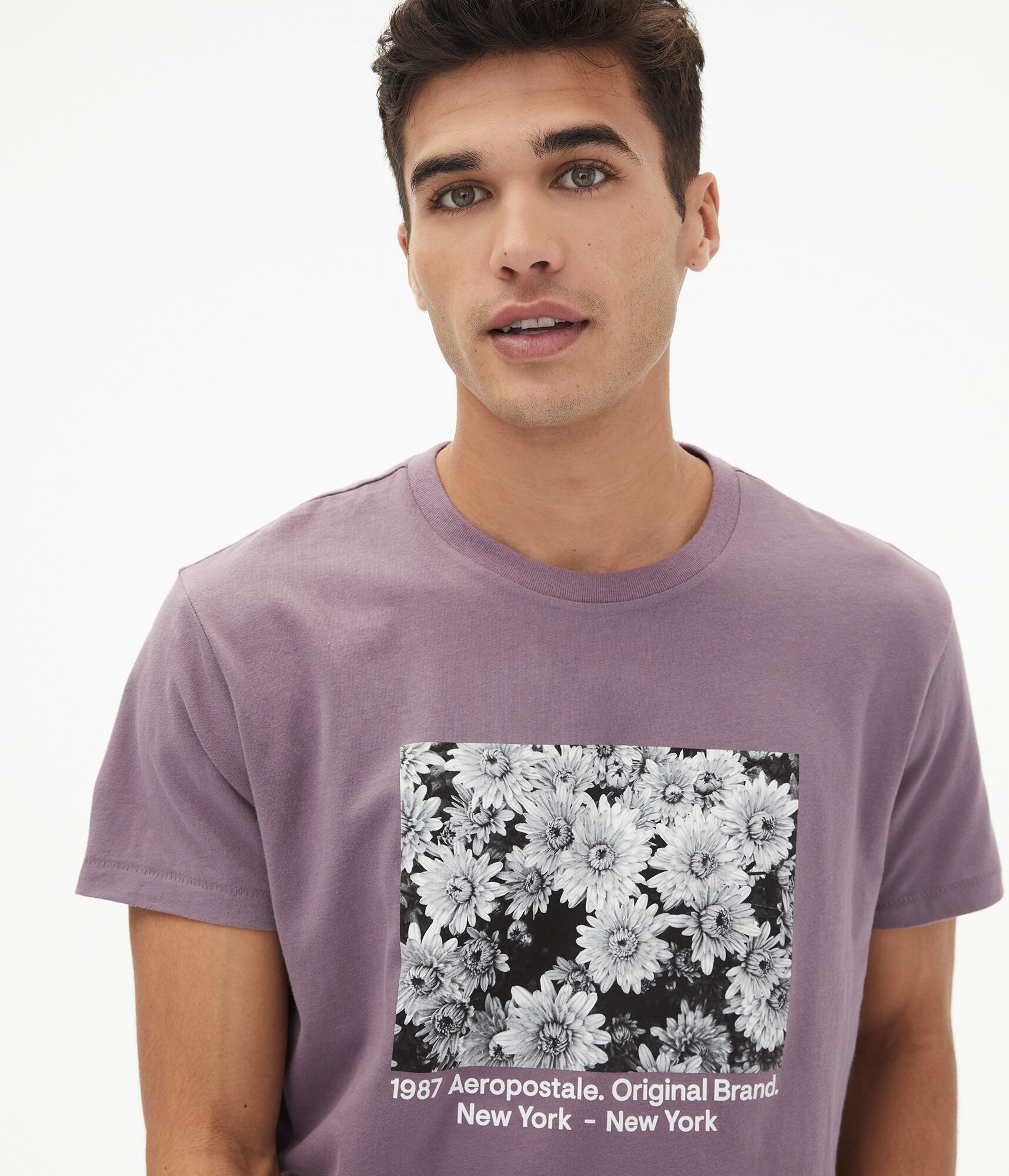 Aeropostale Flower Square Graphic Tee
