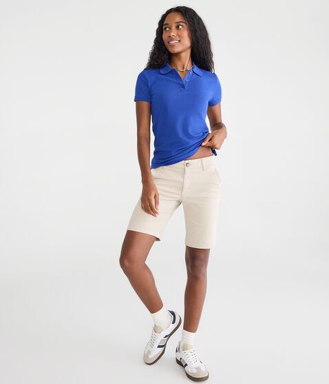 Low-Rise Uniform Bermuda Shorts Low-Rise Uniform Bermuda Shorts