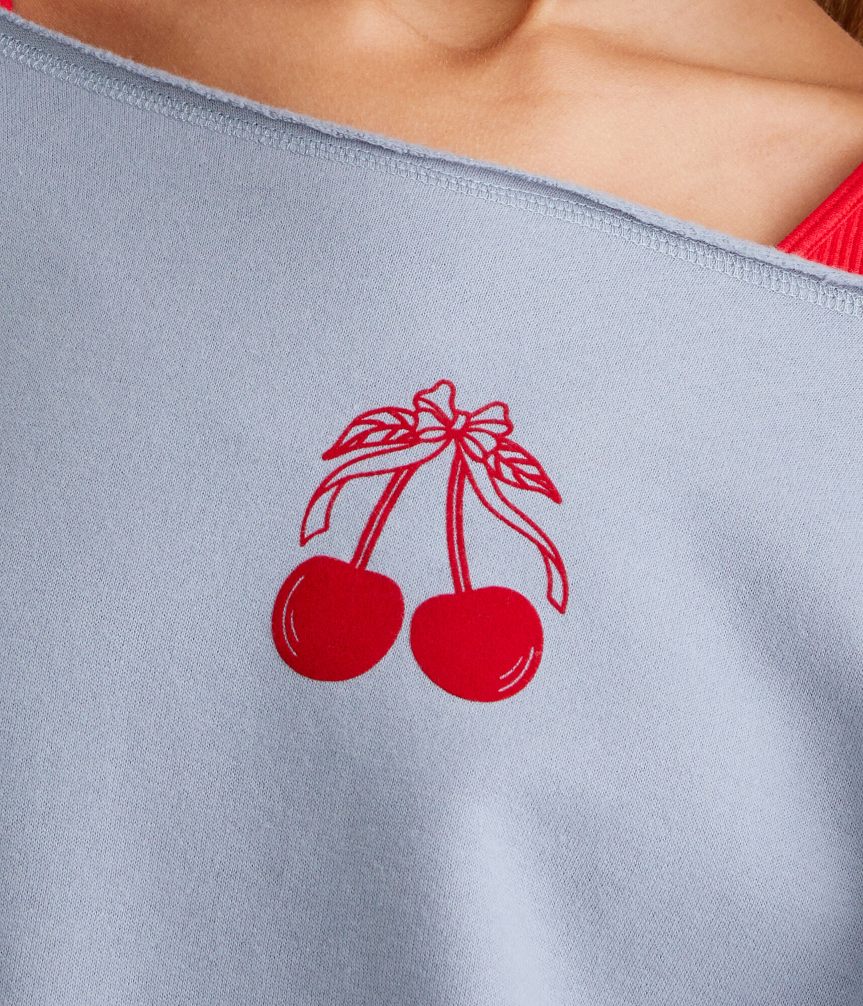 Cherries Off-The-Shoulder Sweatshirt