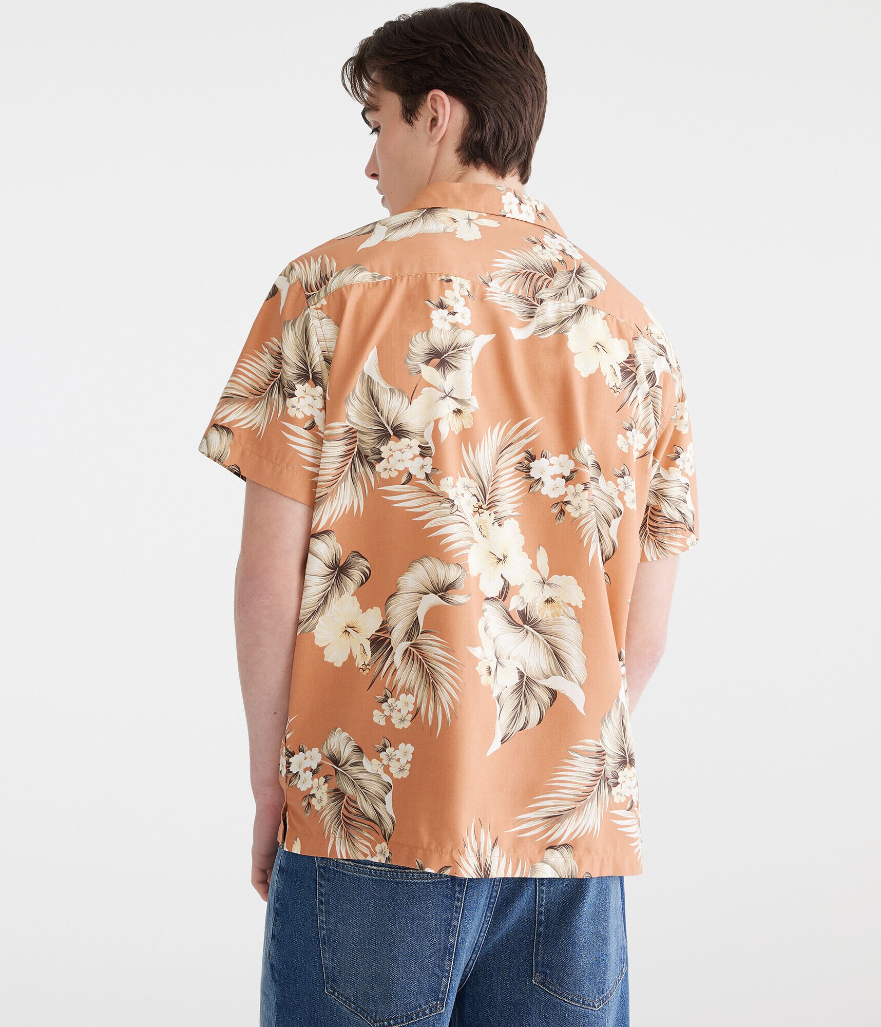 MOS DO NOT USE - Short Sleeve Tropical Floral Print Camp Shirt