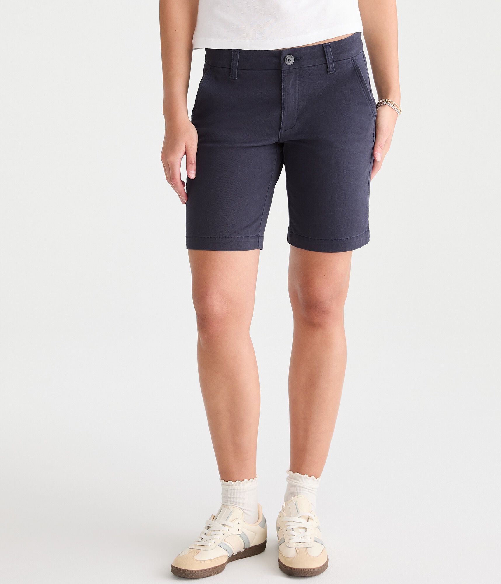 Low-Rise Uniform Bermuda Shorts