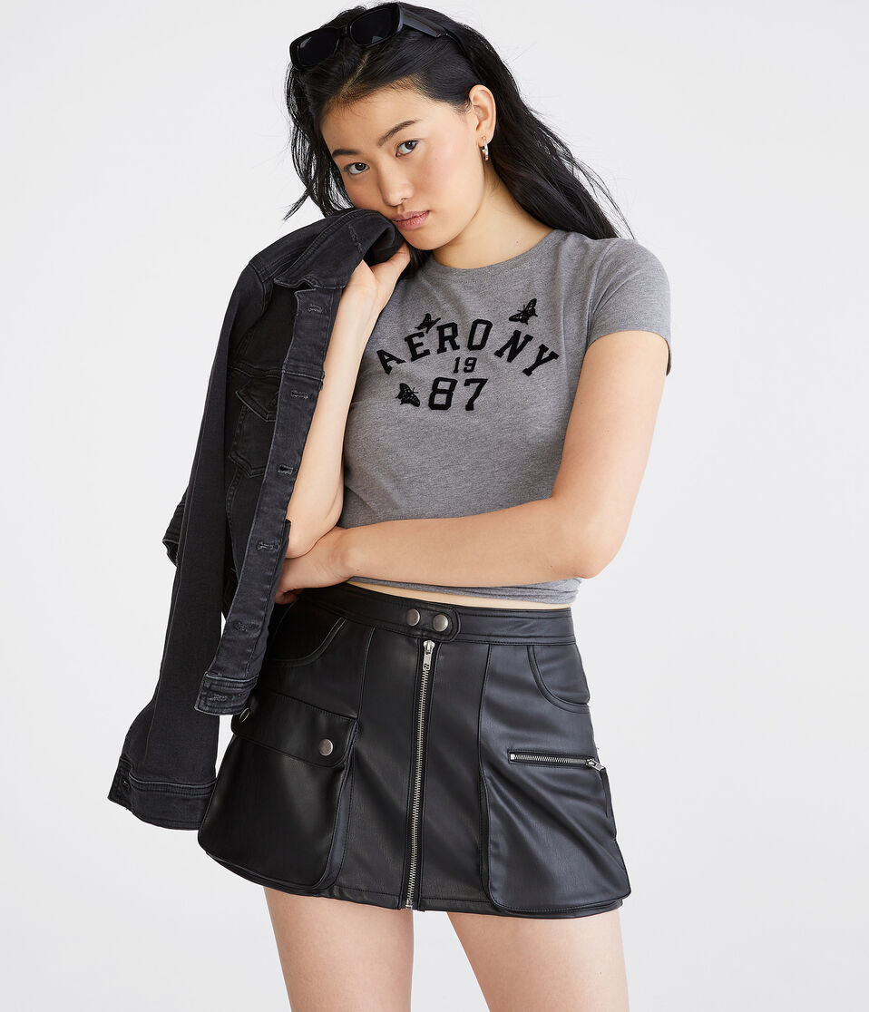 Aero NY Butterfly Flocked Graphic Tee