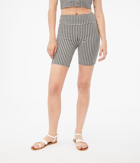 Gingham High-Rise Bike Shorts Gingham High-Rise Bike Shorts
