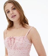 Floral Cropped Corset Tank