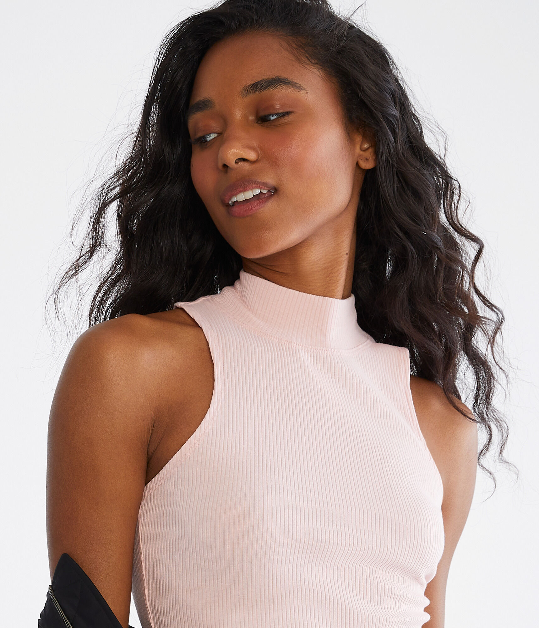 Cropped Mock-Neck Tank