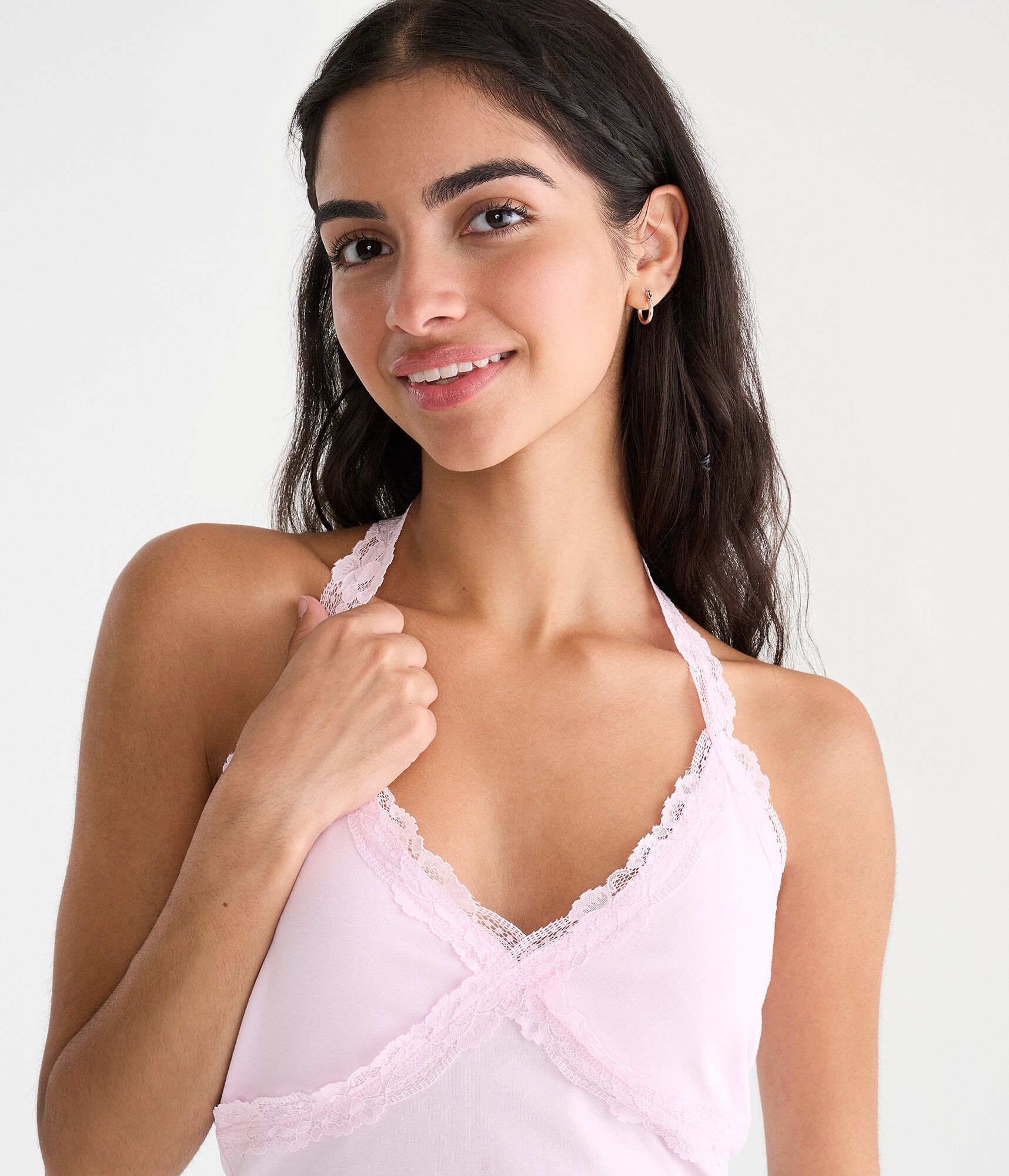 D&eacute;j&agrave; For Aero Lace V-Neck Halter Top