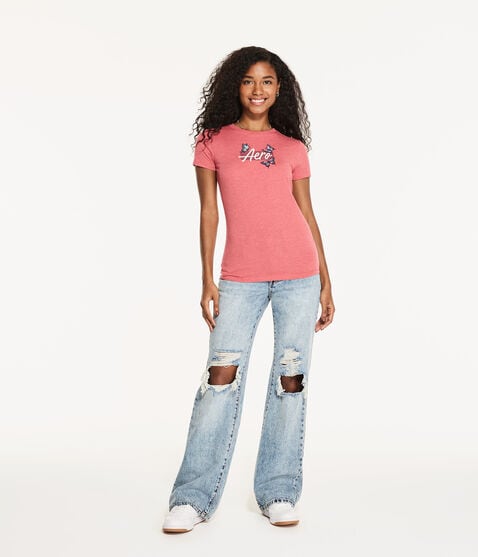 Aero Script Butterfly Graphic Tee