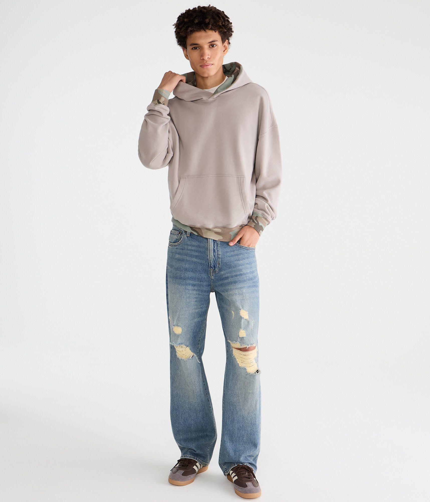 Cloud Soft Camo-Trim Pullover Hoodie