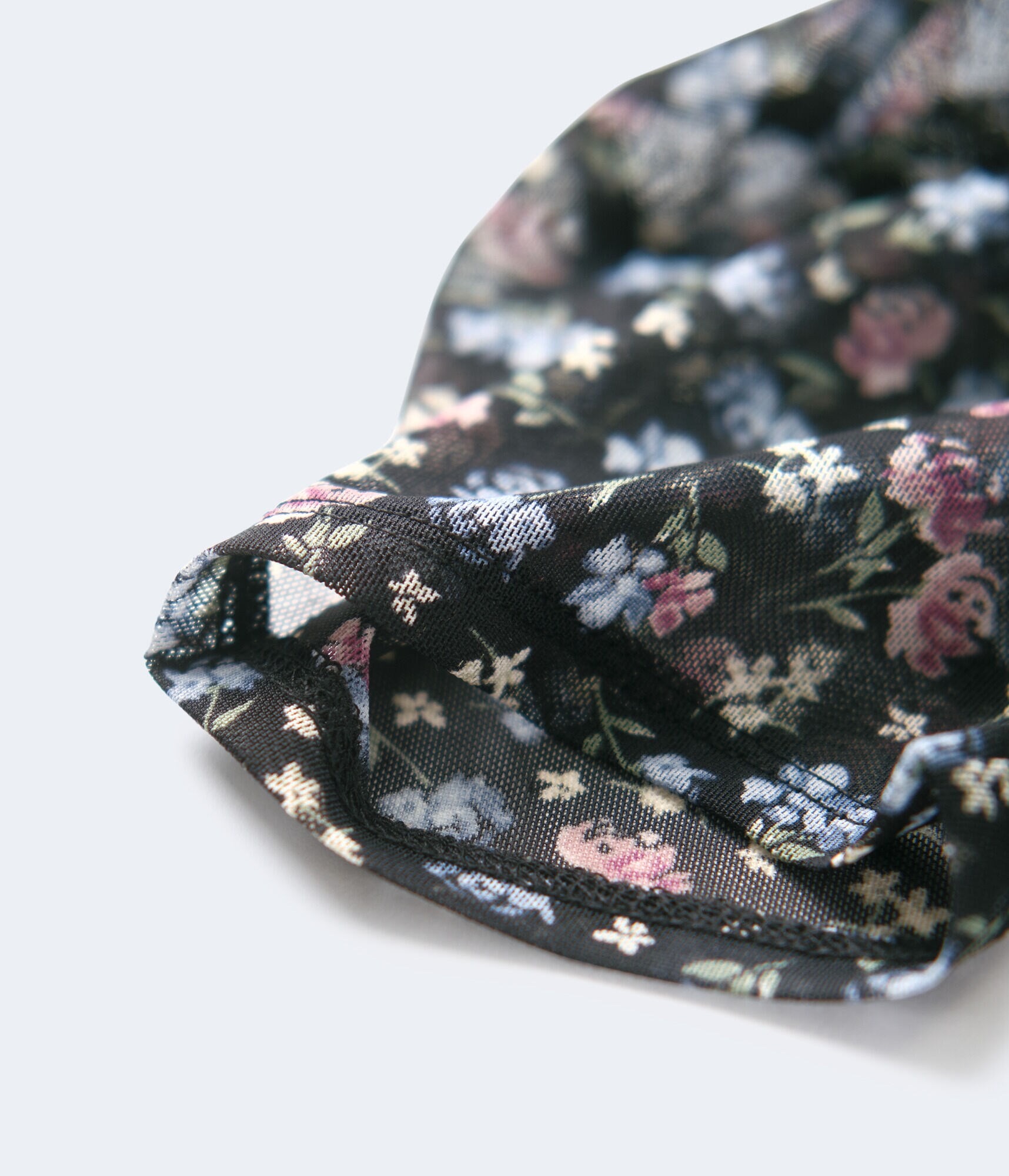 Floral Mesh Shrunken Tee