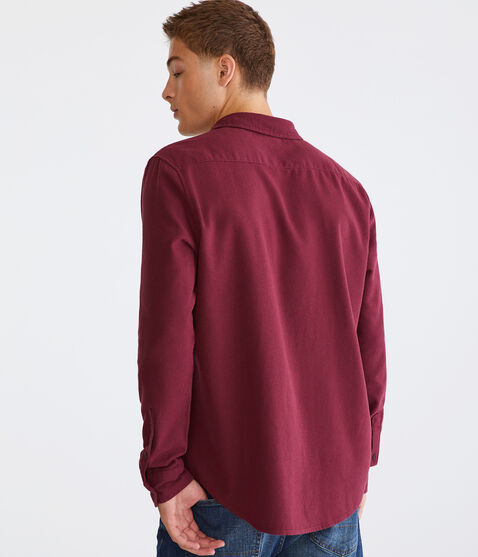 Long Sleeve Solid Flannel Shirt