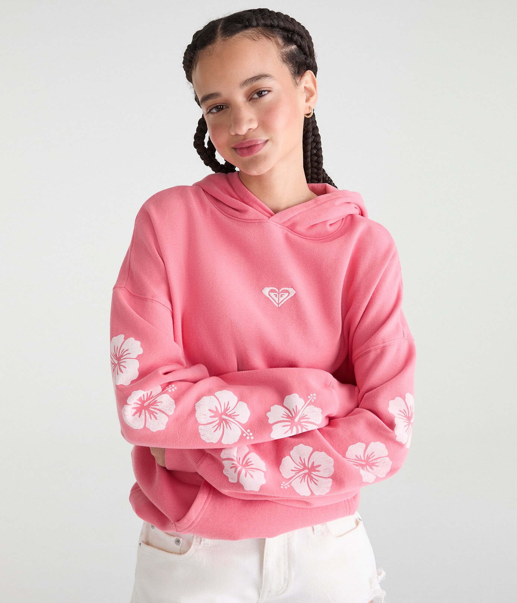 Roxy Hibiscus Logo Pullover Hoodie