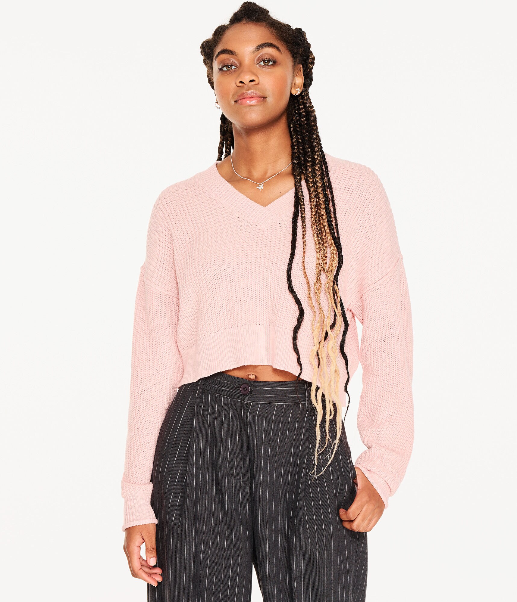 Ribbed V-Neck Sweater