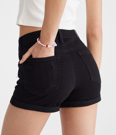 Flex Effects High-Waisted Denim Midi Shorts Flex Effects High-Waisted Denim Midi Shorts