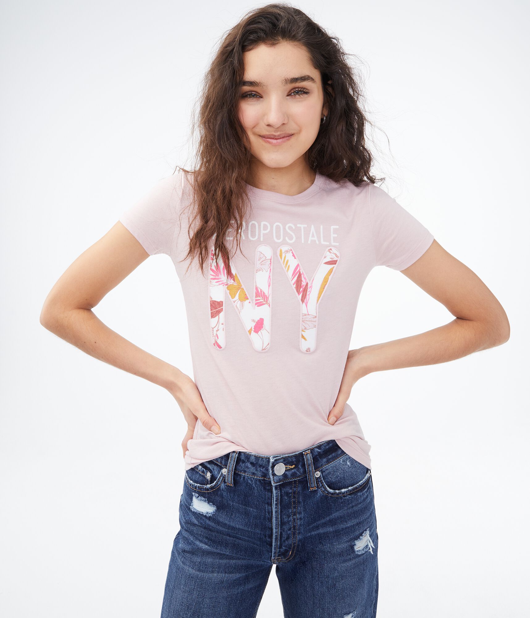 Aeropostale Floral NY Graphic Tee