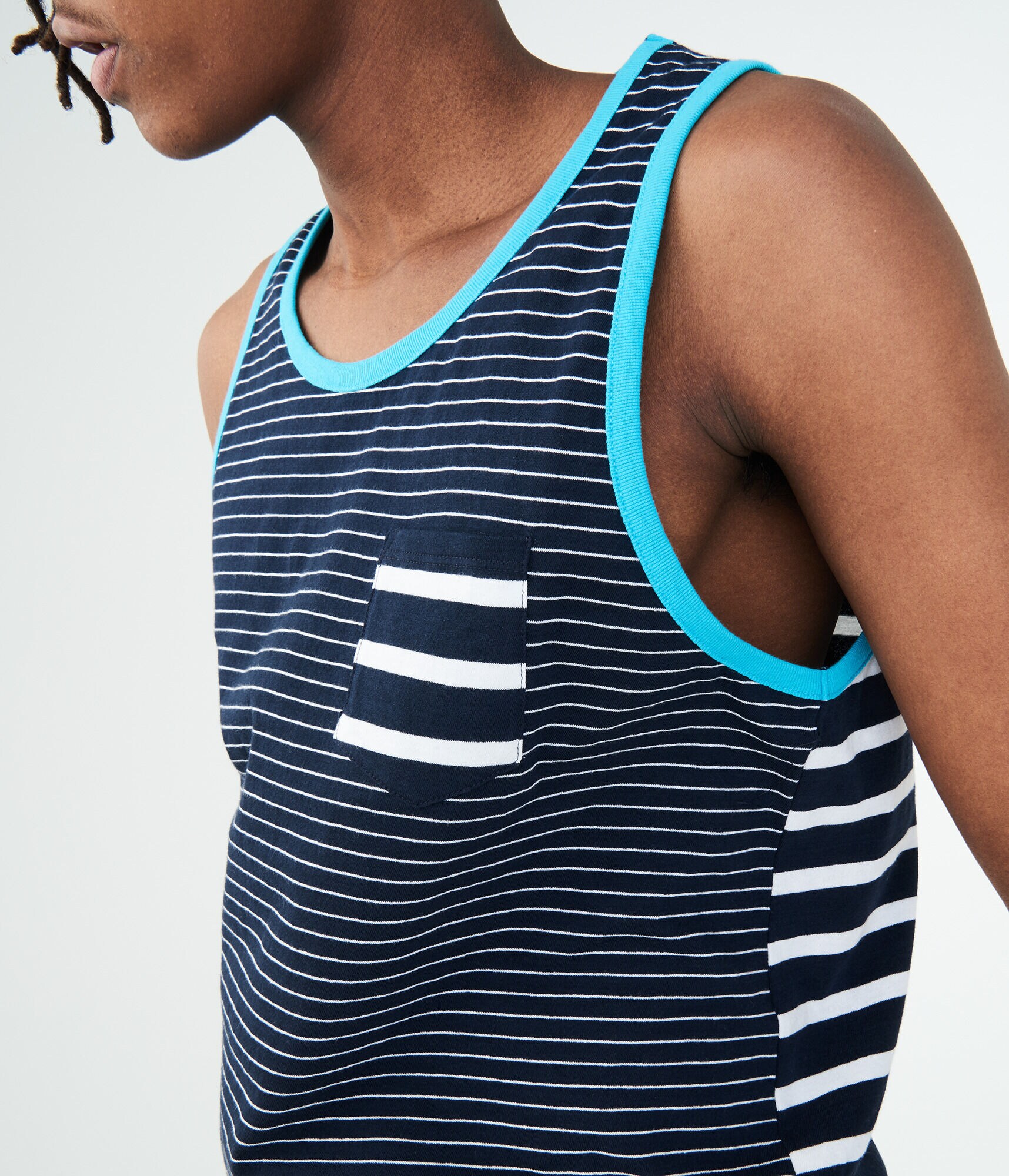 Nautical Stripe Pocket Tank