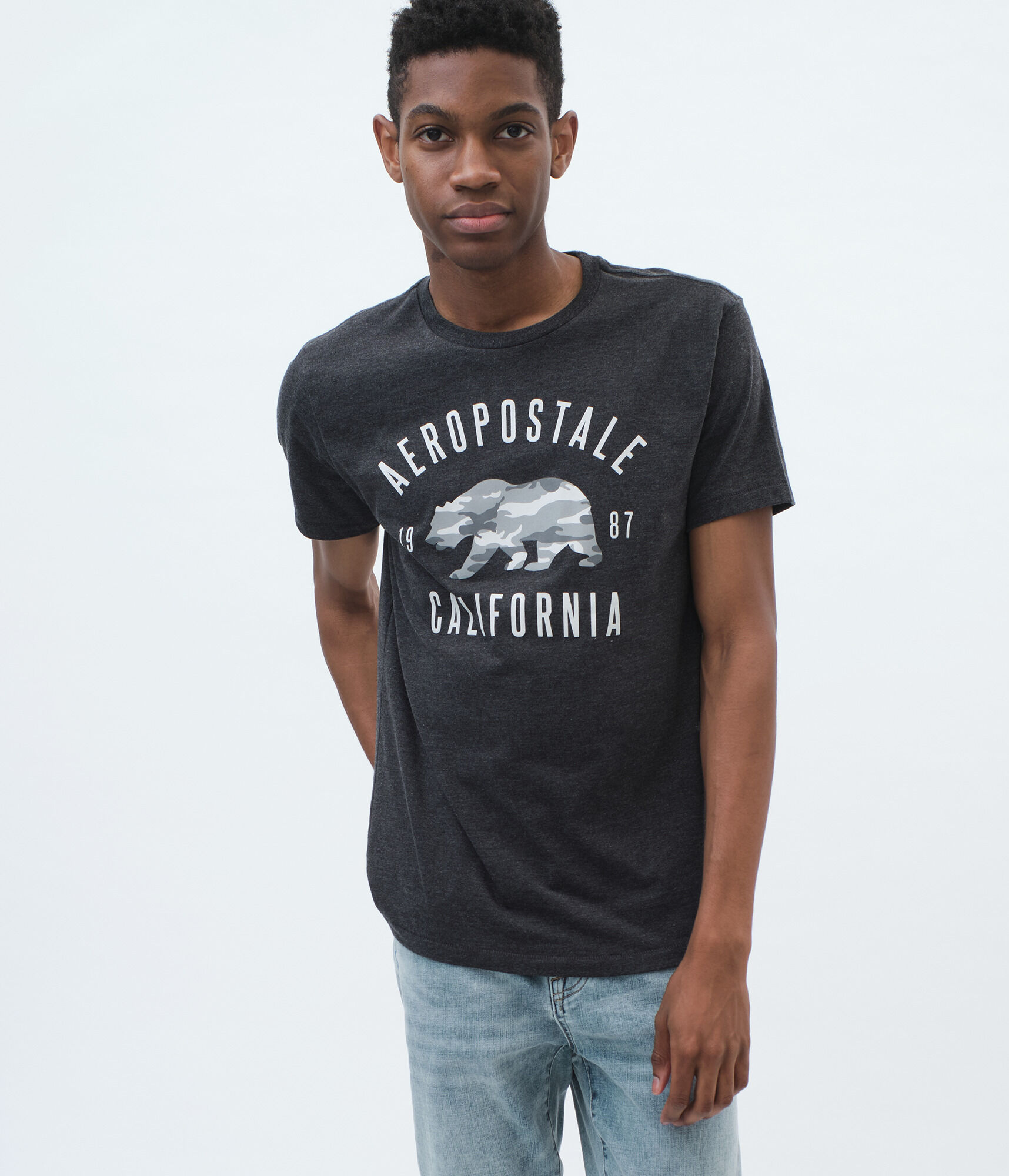 Aeropostale California Camo Bear Graphic Tee