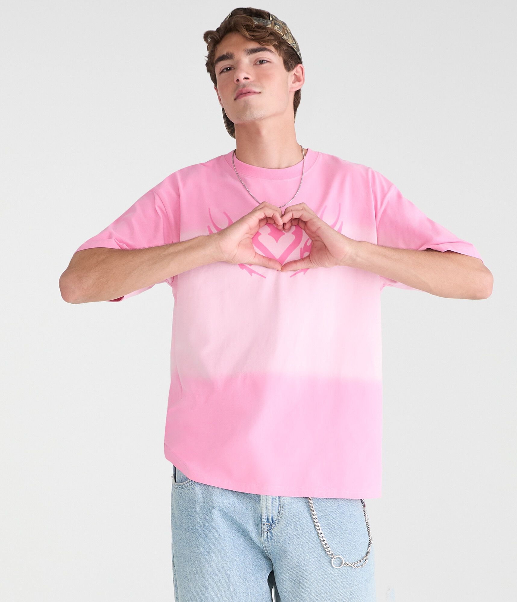 Heart Tattoo Tie-Dye Graphic Tee