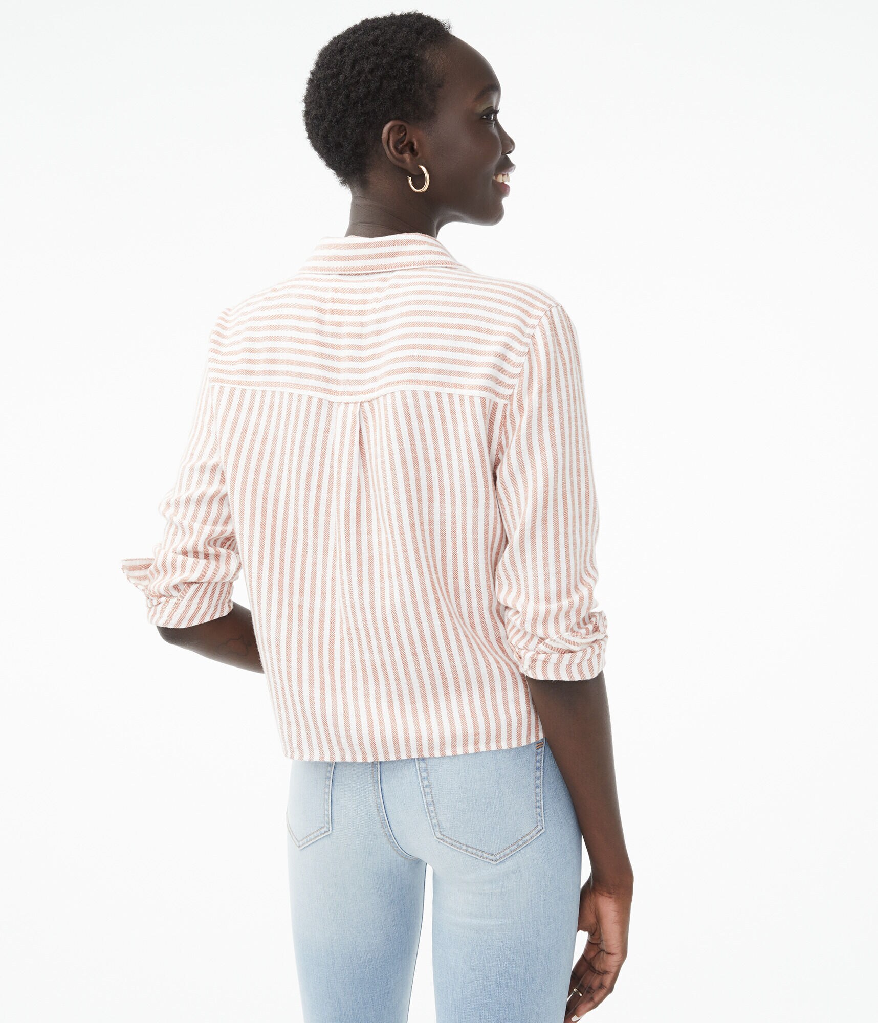 Long Sleeve Striped Button-Down Shirt