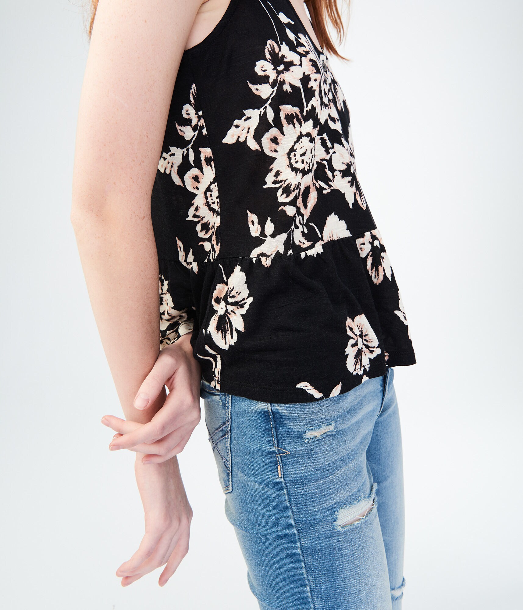Floral Peplum Tank