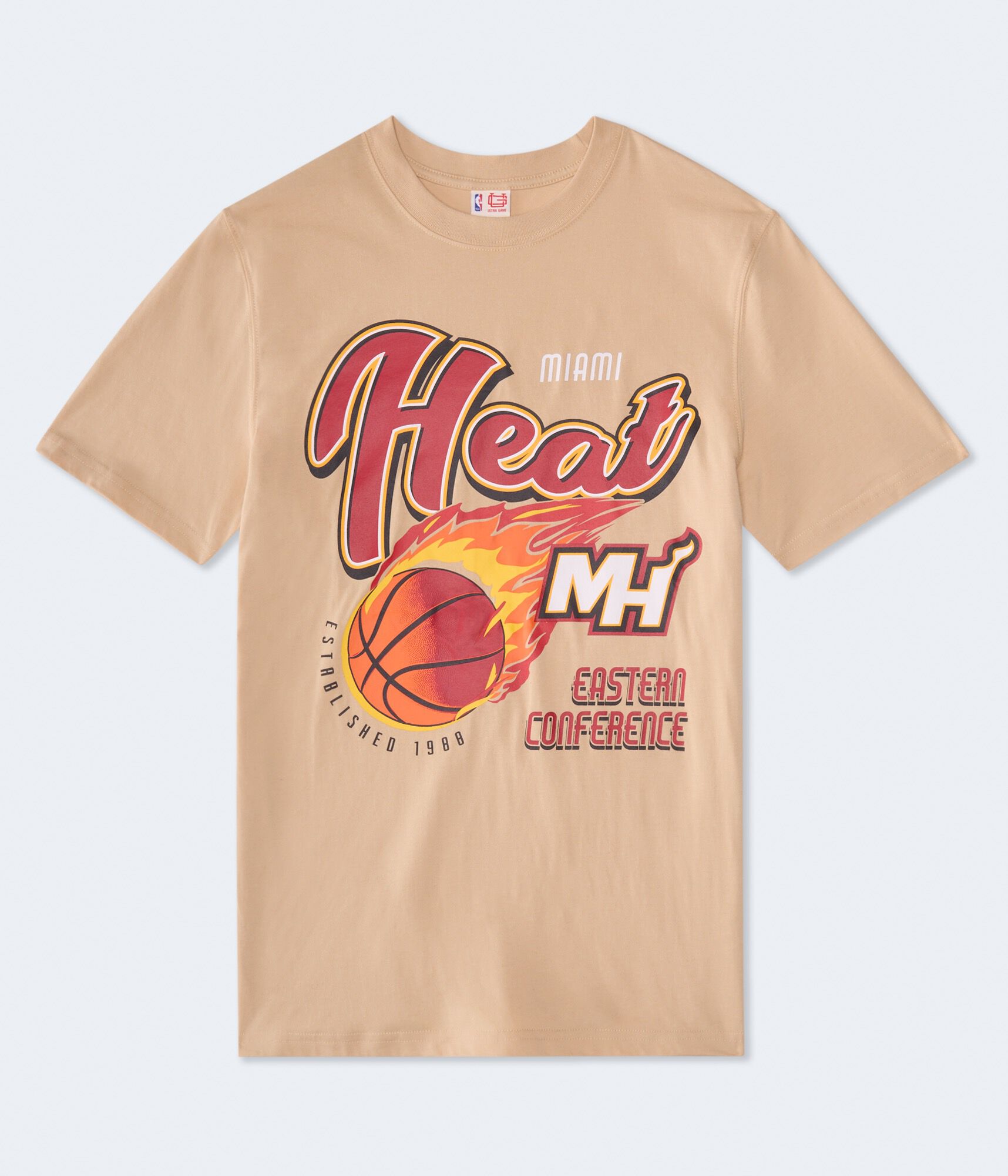 Miami Heat Flaming Basketball Relaxed Graphic Tee