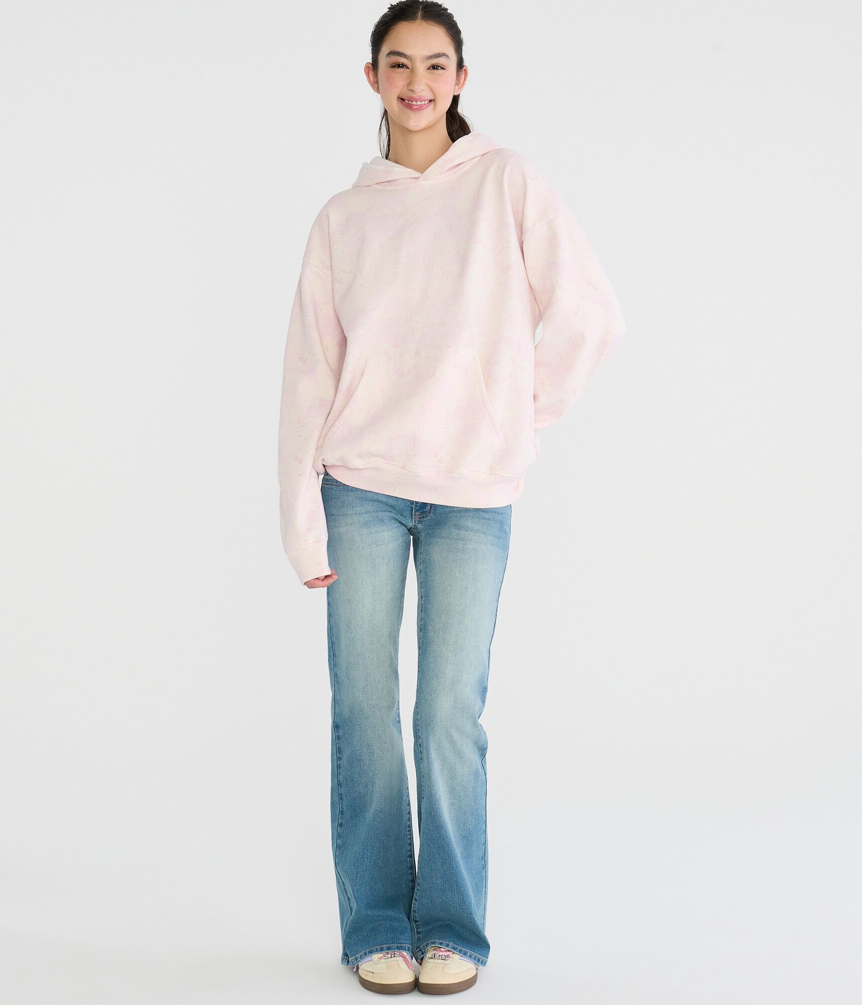 Cloud Soft Tropical Floral Oversized Pullover Hoodie