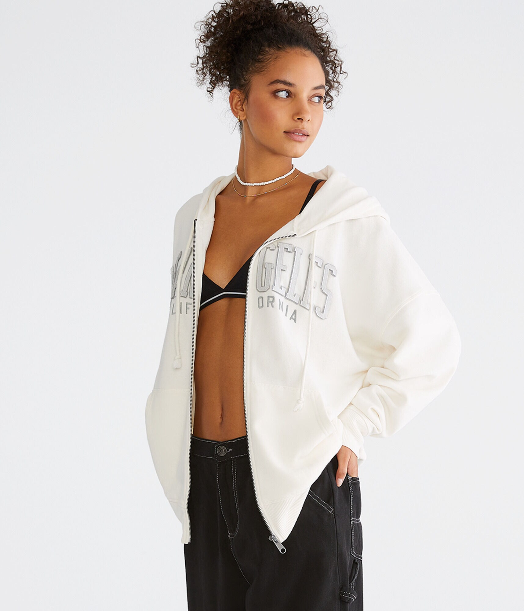 Los Angeles California Oversized Full-Zip Hoodie