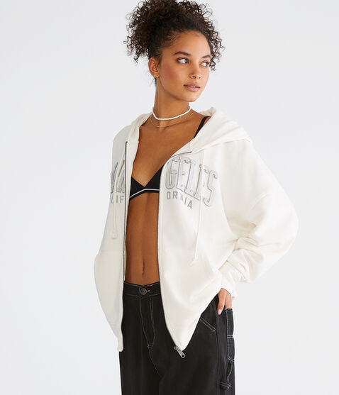 Los Angeles California Oversized Full-Zip Hoodie Los Angeles California Oversized Full-Zip Hoodie
