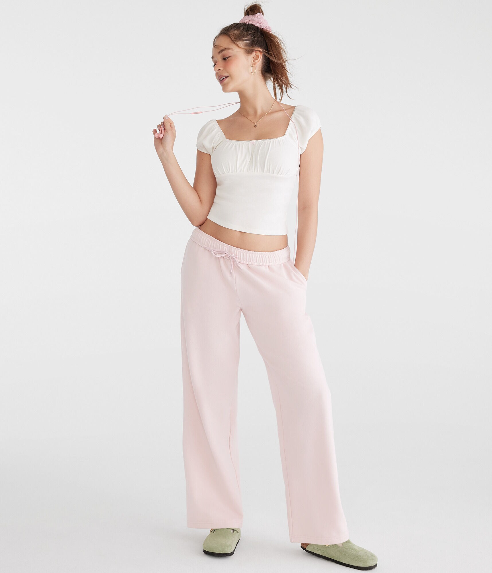 Mid-Rise Straight Leg Sweatpants