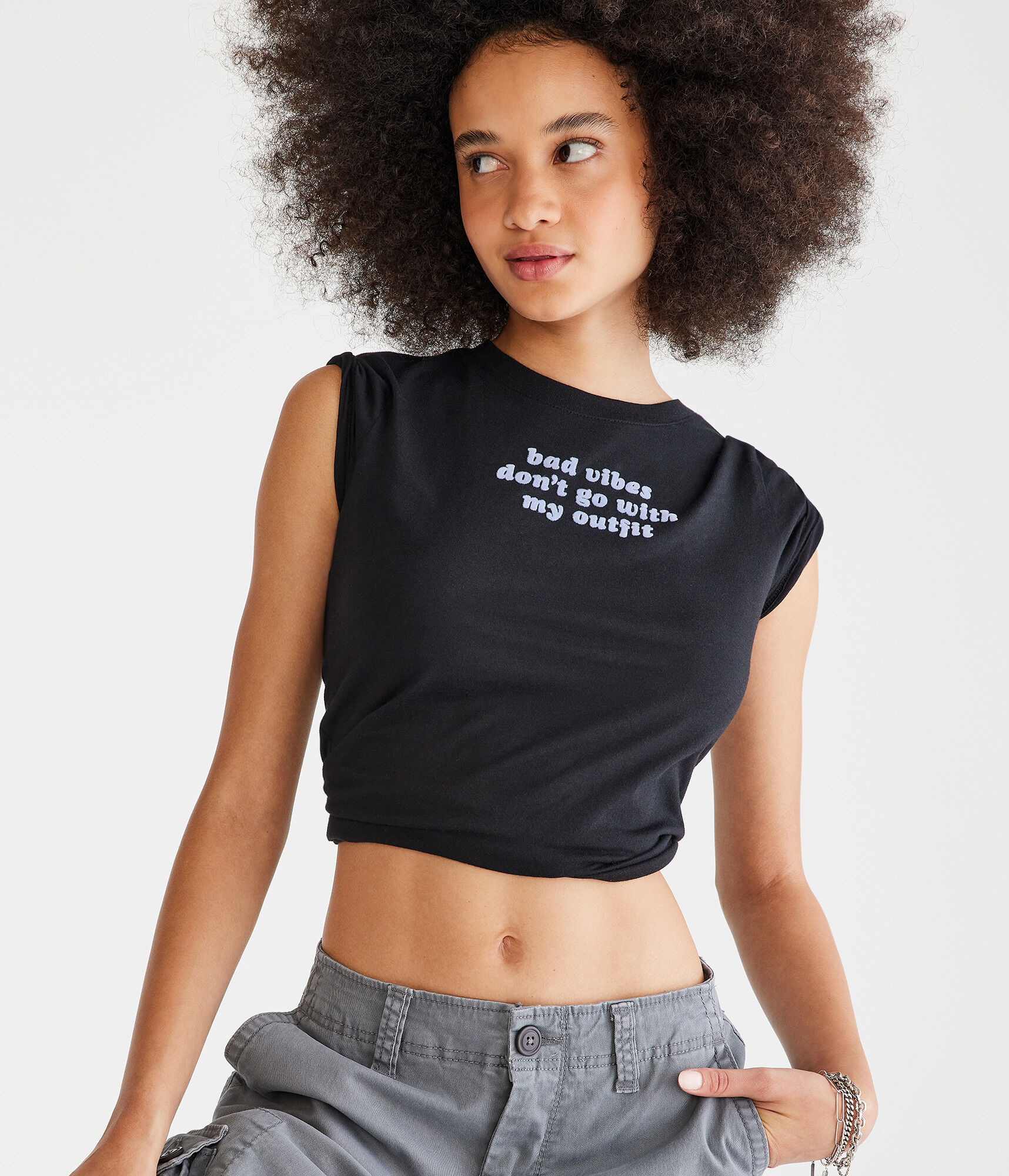 Bad Vibes Flocked Graphic Tee