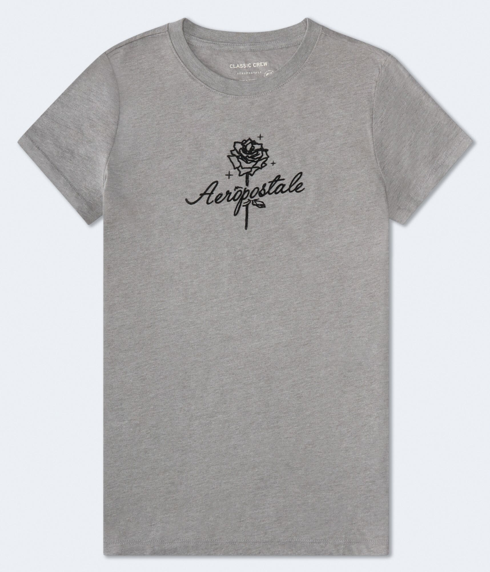 Aeropostale Rose Flocked Graphic Tee
