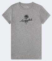 Aeropostale Rose Flocked Graphic Tee