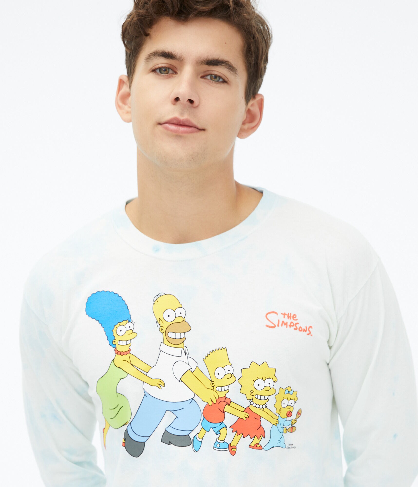 Long Sleeve The Simpsons Conga Line TieDye Graphic Tee