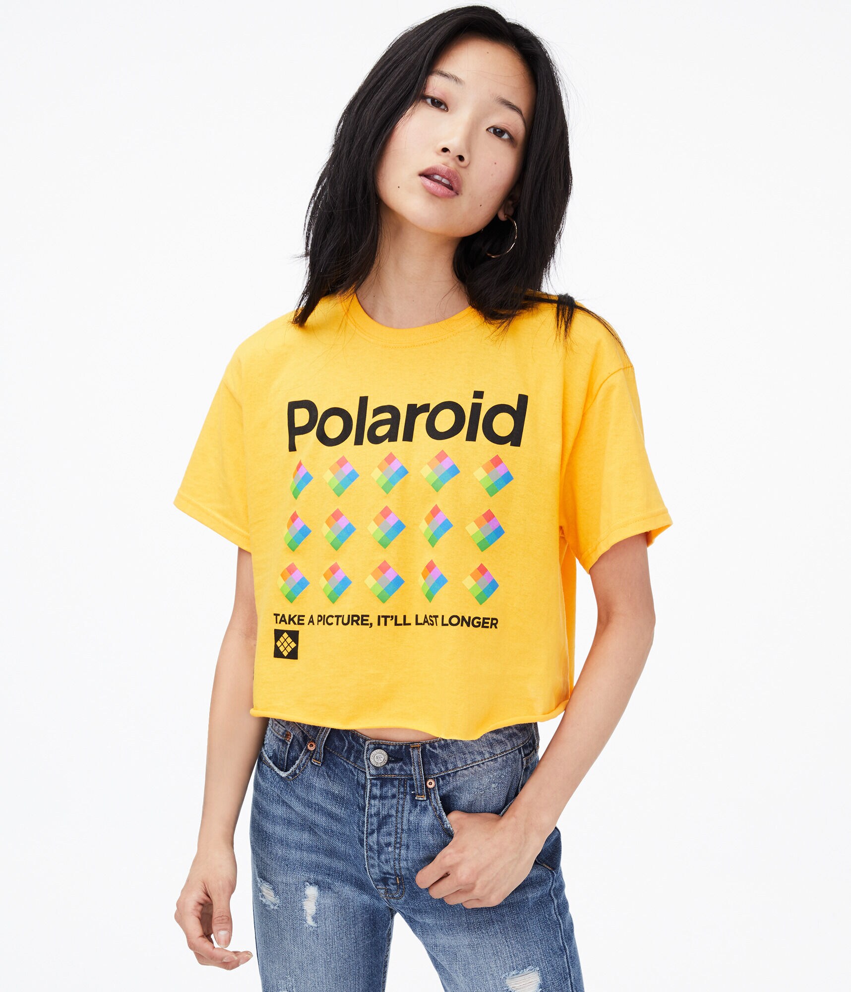 Polaroid Take A Picture Cropped Graphic Tee
