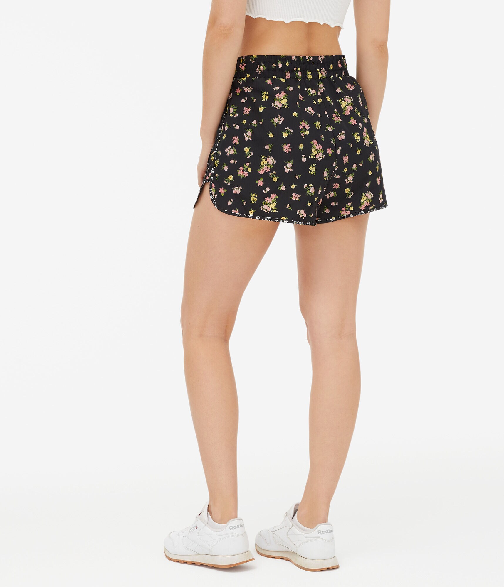 Floral High-Rise Windbreaker Shorts