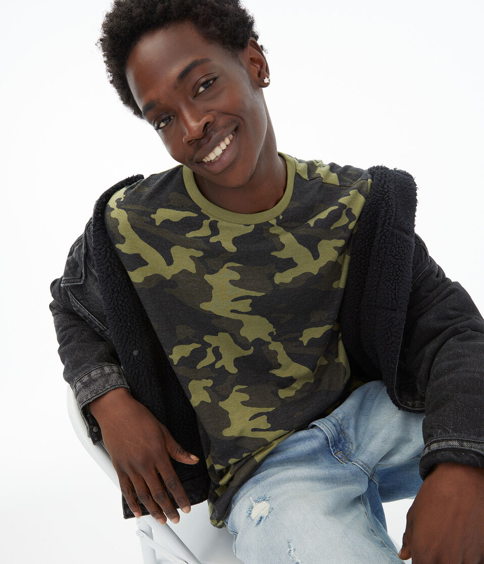 Camo Print Graphic Tee