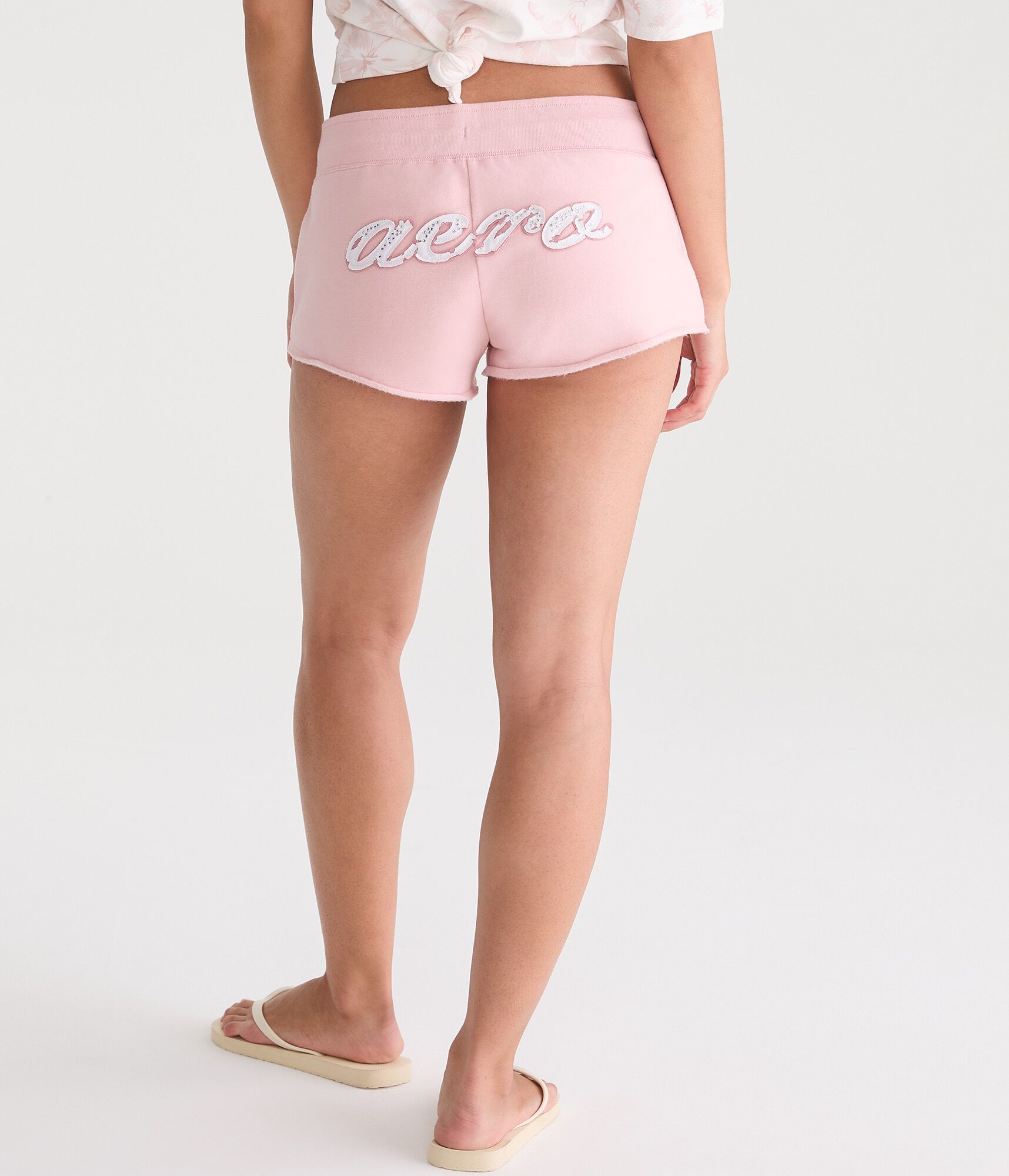 Aero Rhinestone Heritage Low-Rise Fleece Shorts