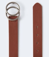 Faux Leather Double-Ring Belt