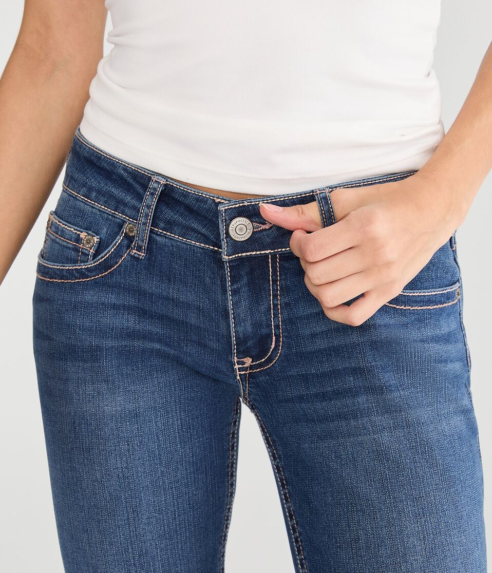 Super Low-Rise Flare Pocket Stitch Jean