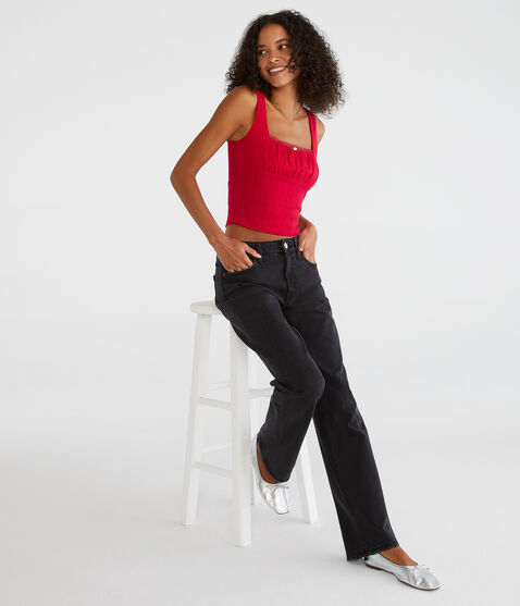 Solid Square-Neck Cropped Tank Solid Square-Neck Cropped Tank