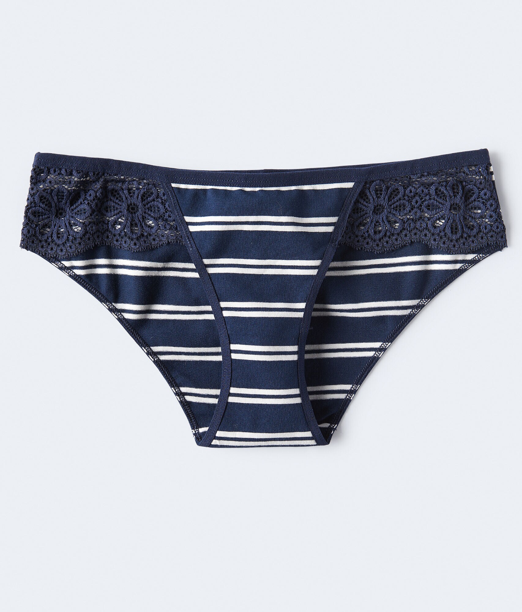 Striped Side-Lace Hipster