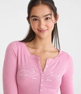 Long Sleeve Aero Logo Graphic Henley
