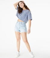High-Rise Curvy Denim Shorty Shorts