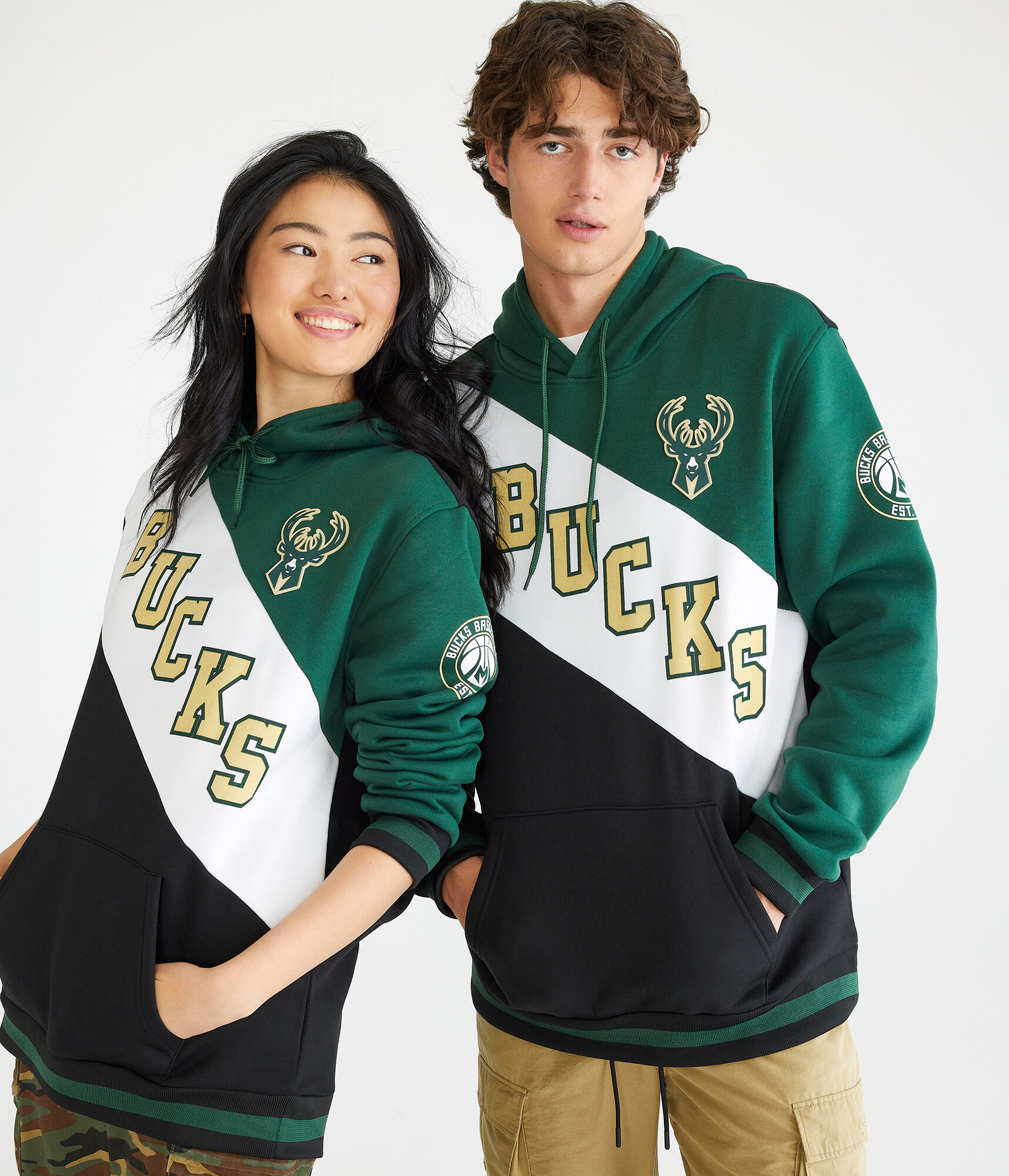 Milwaukee Bucks Colorblock Pullover Hoodie
