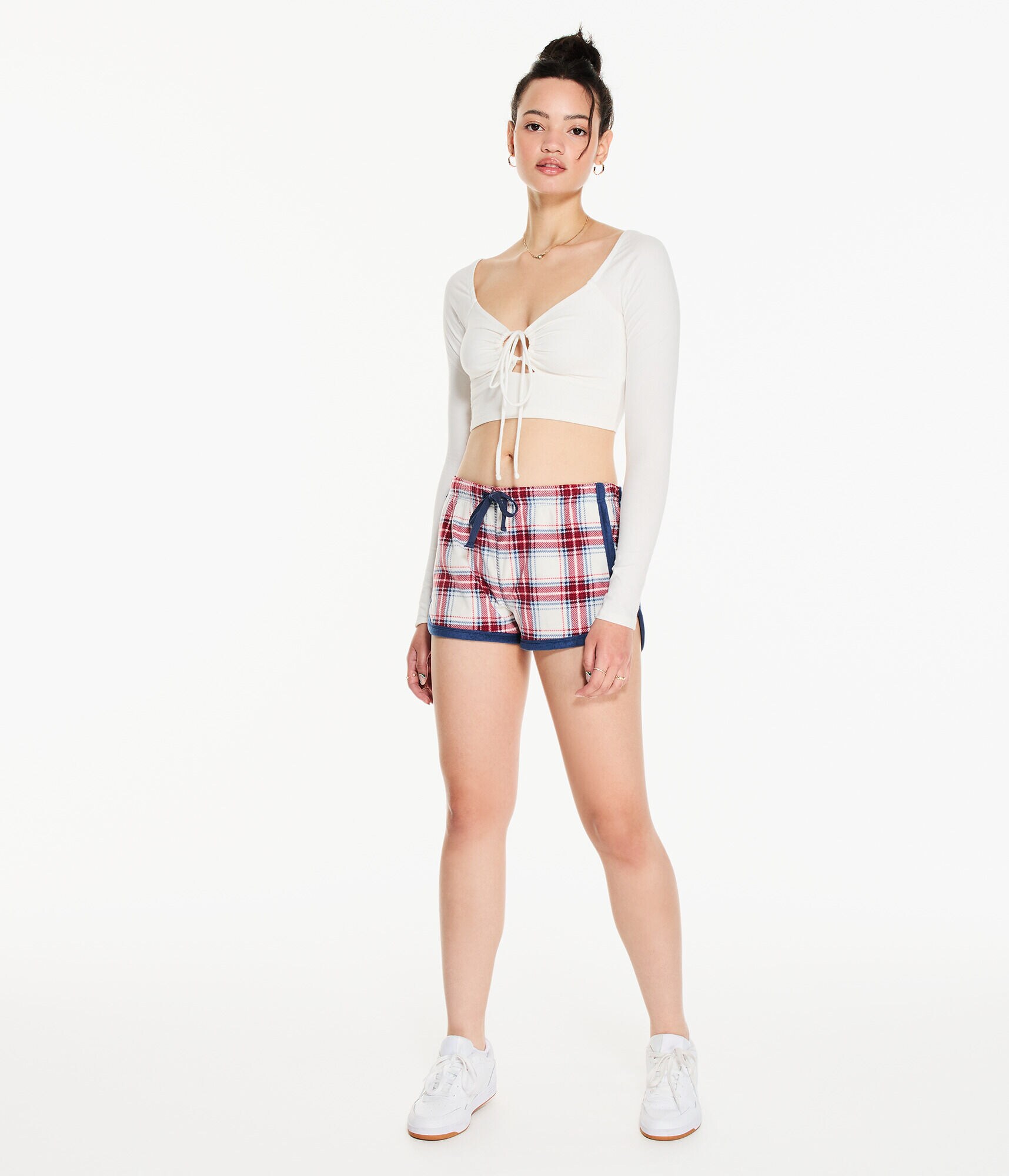 Plaid Polyfleece Sleep Shorts