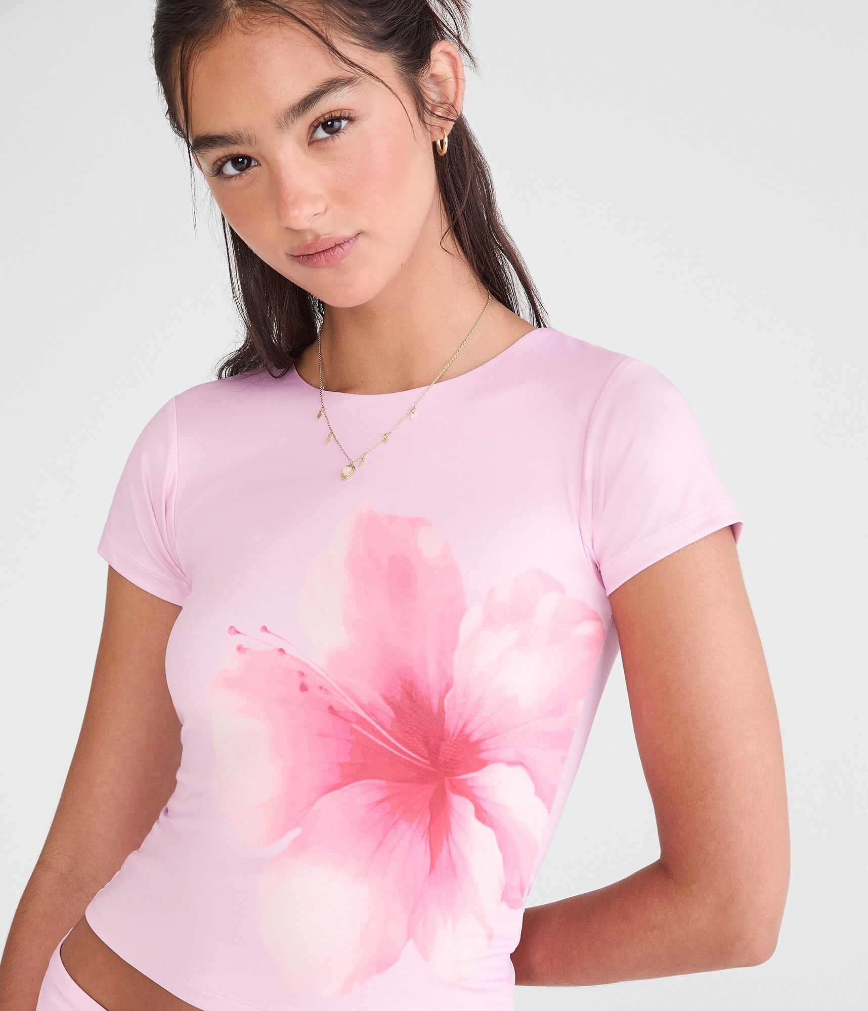 Hibiscus Graphic Baby Tee
