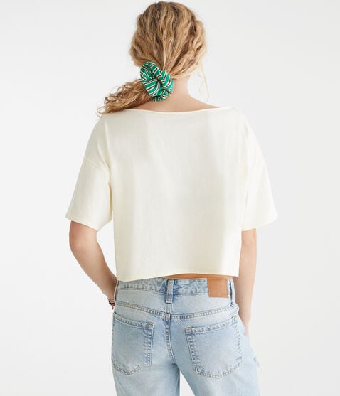 Buffalo Bills Cropped Off-The-Shoulder Graphic Tee Buffalo Bills Cropped Off-The-Shoulder Graphic Tee