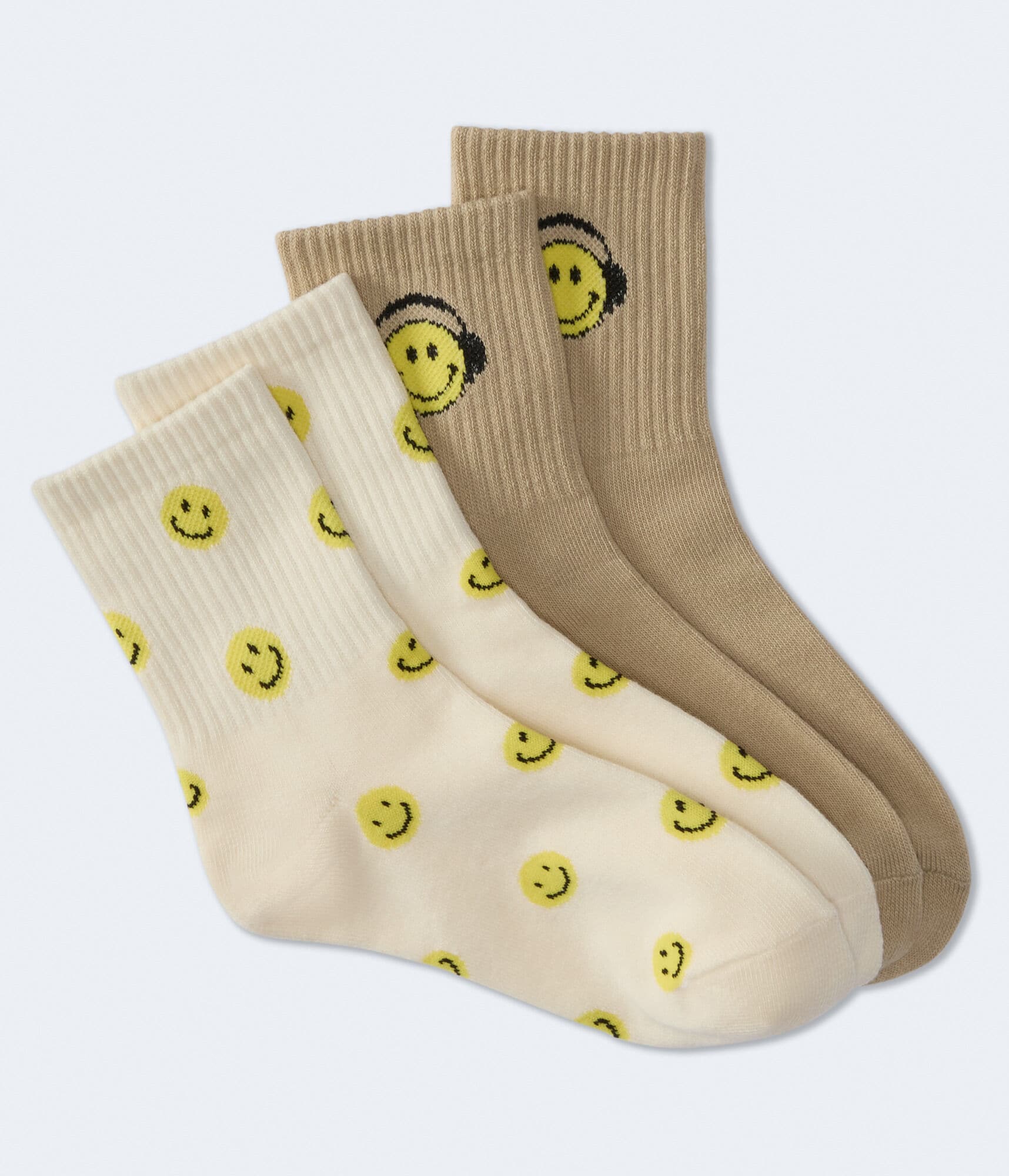 Smiley Headphones Crew Sock 2-Pack