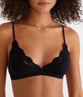 Seriously Soft Smooth Lace-Trim Triangle Bra