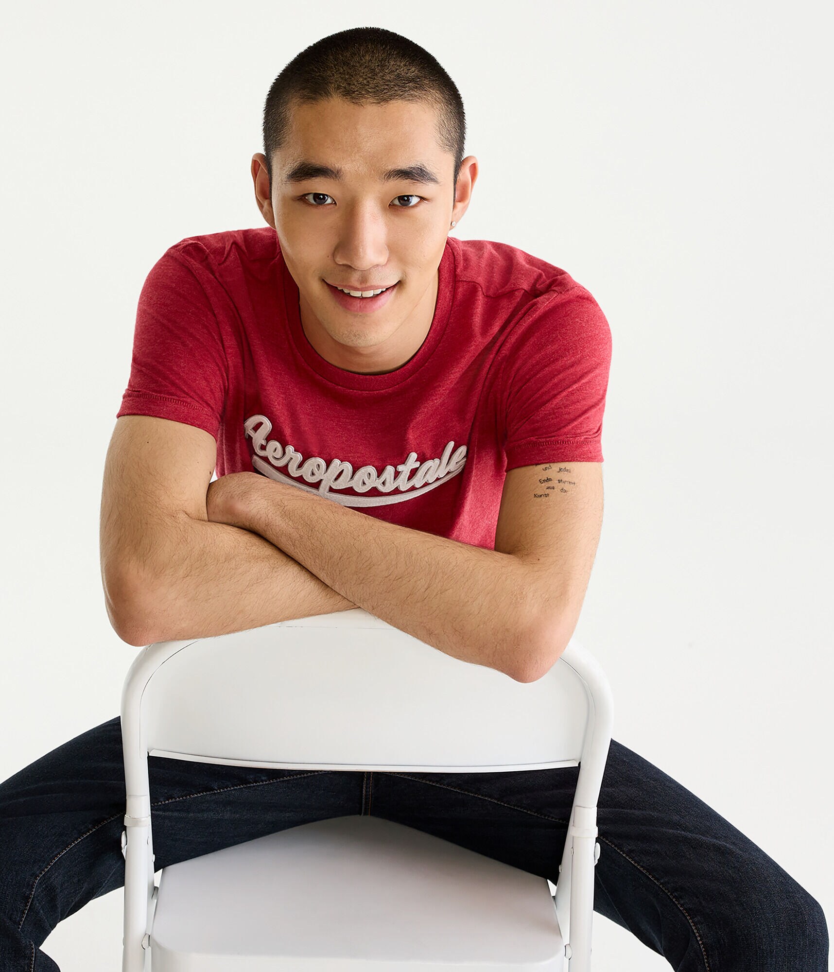 Aeropostale Script Logo Appliqu&eacute; Graphic Tee